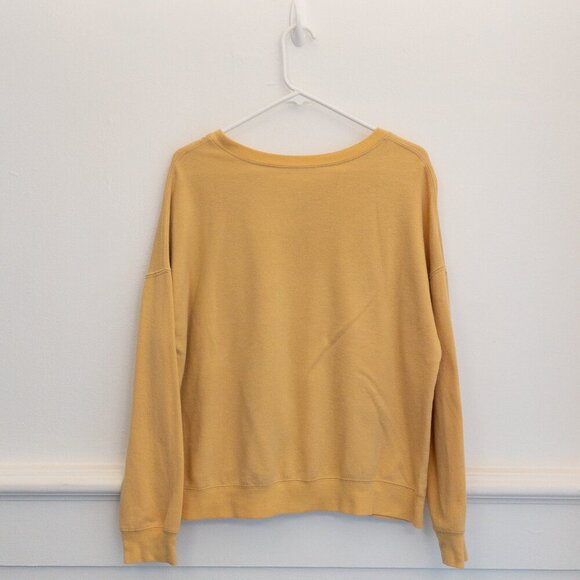 Zoe + Liv Yellow Graphic Sweatshirt The Earth Laughs in Flowers Size L - Picture 2 of 5